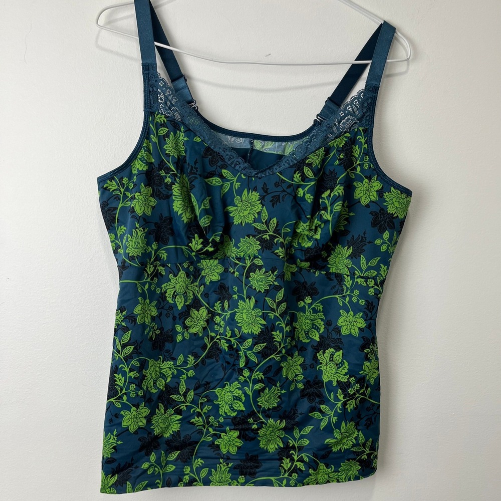 Ruby Ribbon Cami Camisole Women xl44 Floral Lace Trim Shapewear Tank Top 1800